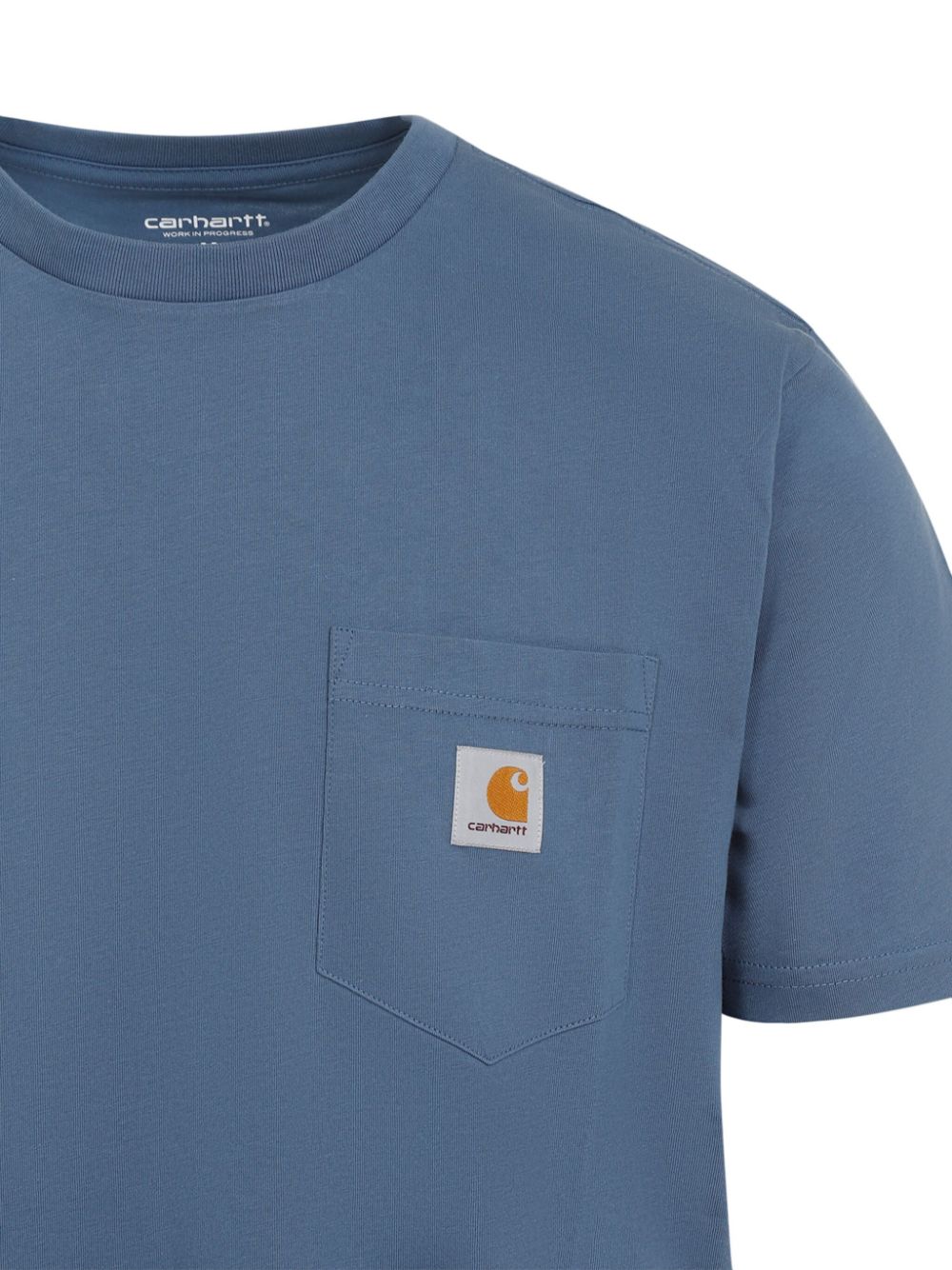 Shop Carhartt Logo-patch Cotton T-shirt In Blue