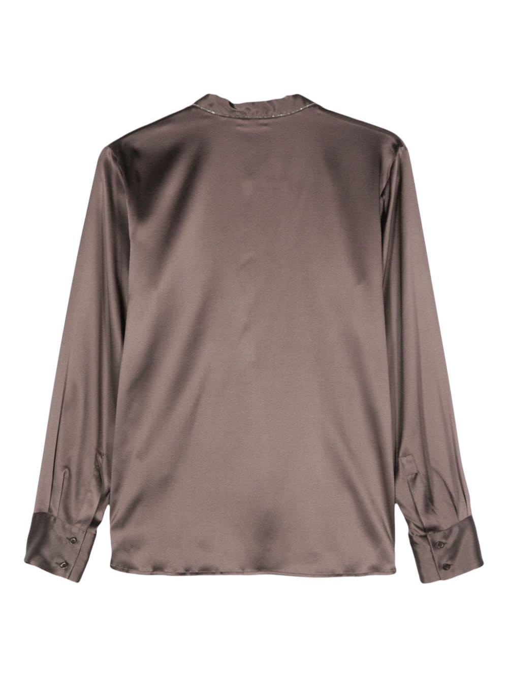 Peserico Punto Luce blouse met ketting - Bruin