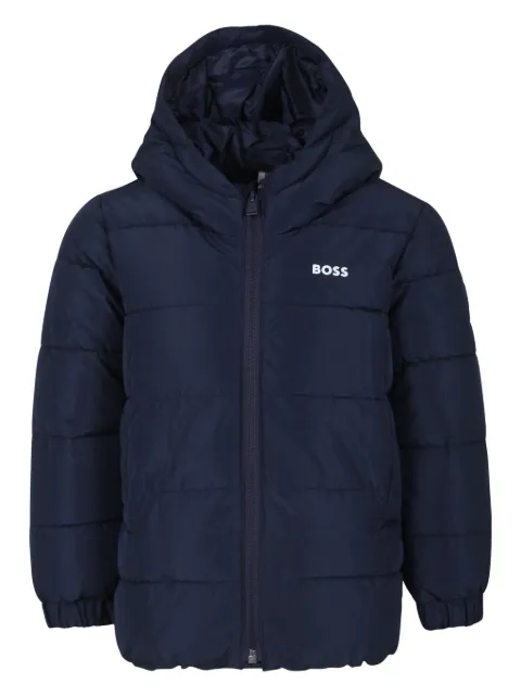 BOSS Kidswear logo-print padded jacket