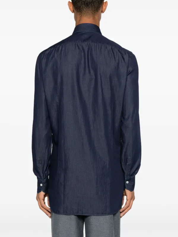 Kiton コットン シャツ | ブルー | FARFETCH JP