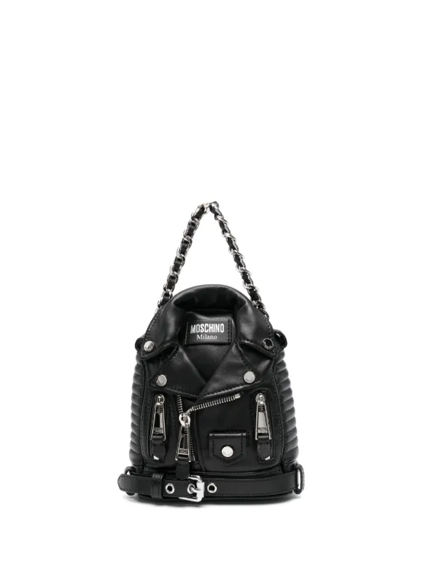 Moschino Biker Rucksack Aus Leder Schwarz FARFETCH CH