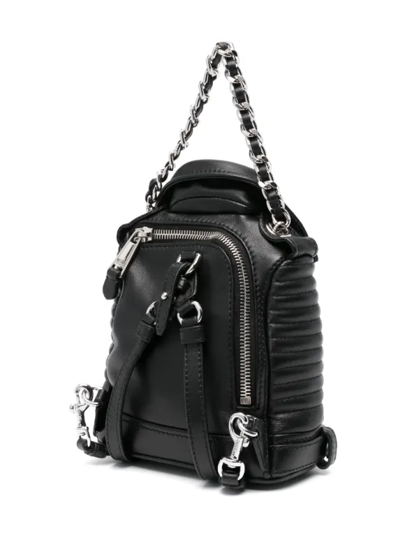 Moschino Biker Leather Backpack - Black