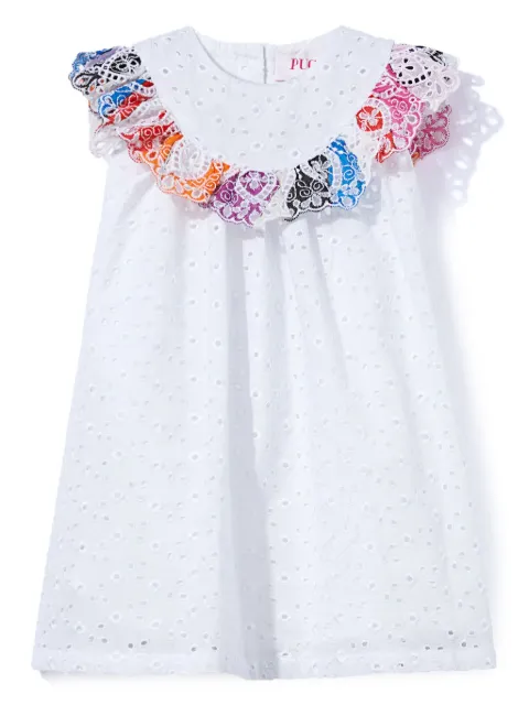 PUCCI Junior Vestido com bordado inglês