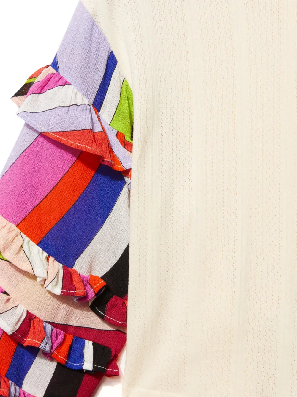 PUCCI Junior Iride 印花钩编针织上衣 | 白色 | Image 1