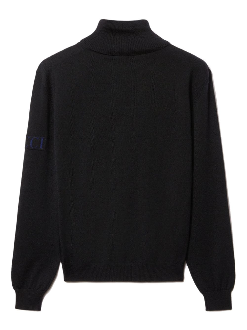 Shop Pucci Junior Logo-appliqué Wool Jumper In 黑色