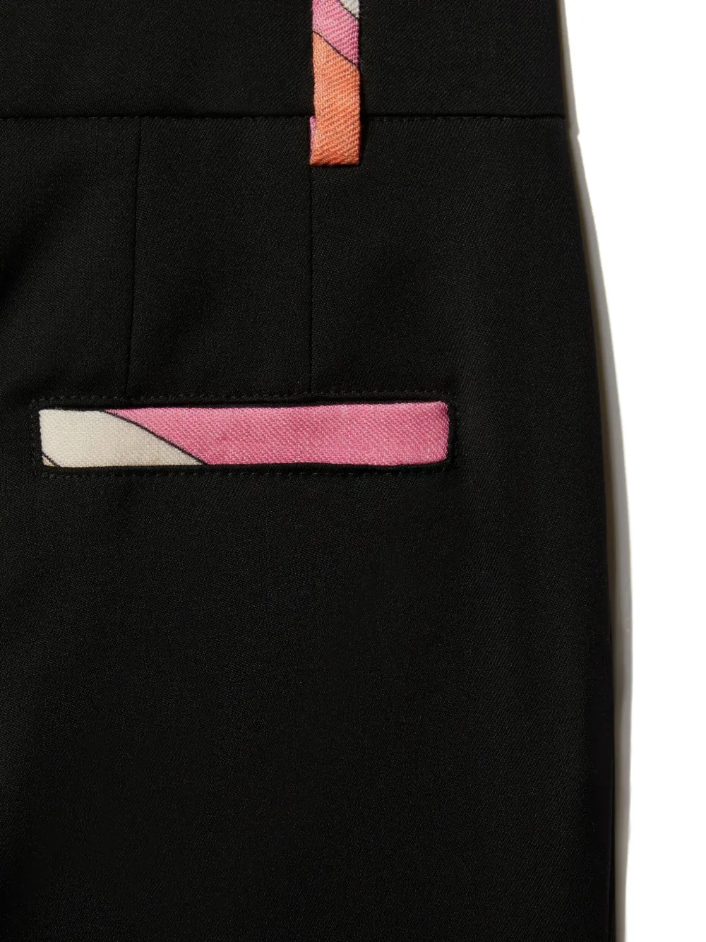 Shop Pucci Junior Marmo Print Wool Trousers In Black