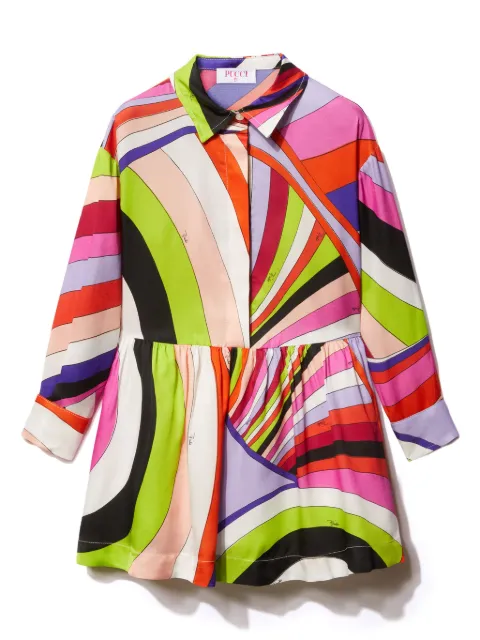PUCCI Junior vestido con estampado Iride