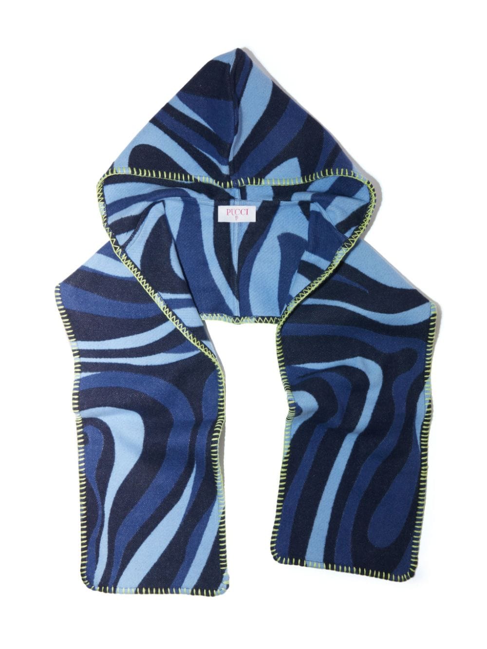 PUCCI Junior Marmo print hooded scarf - Blu