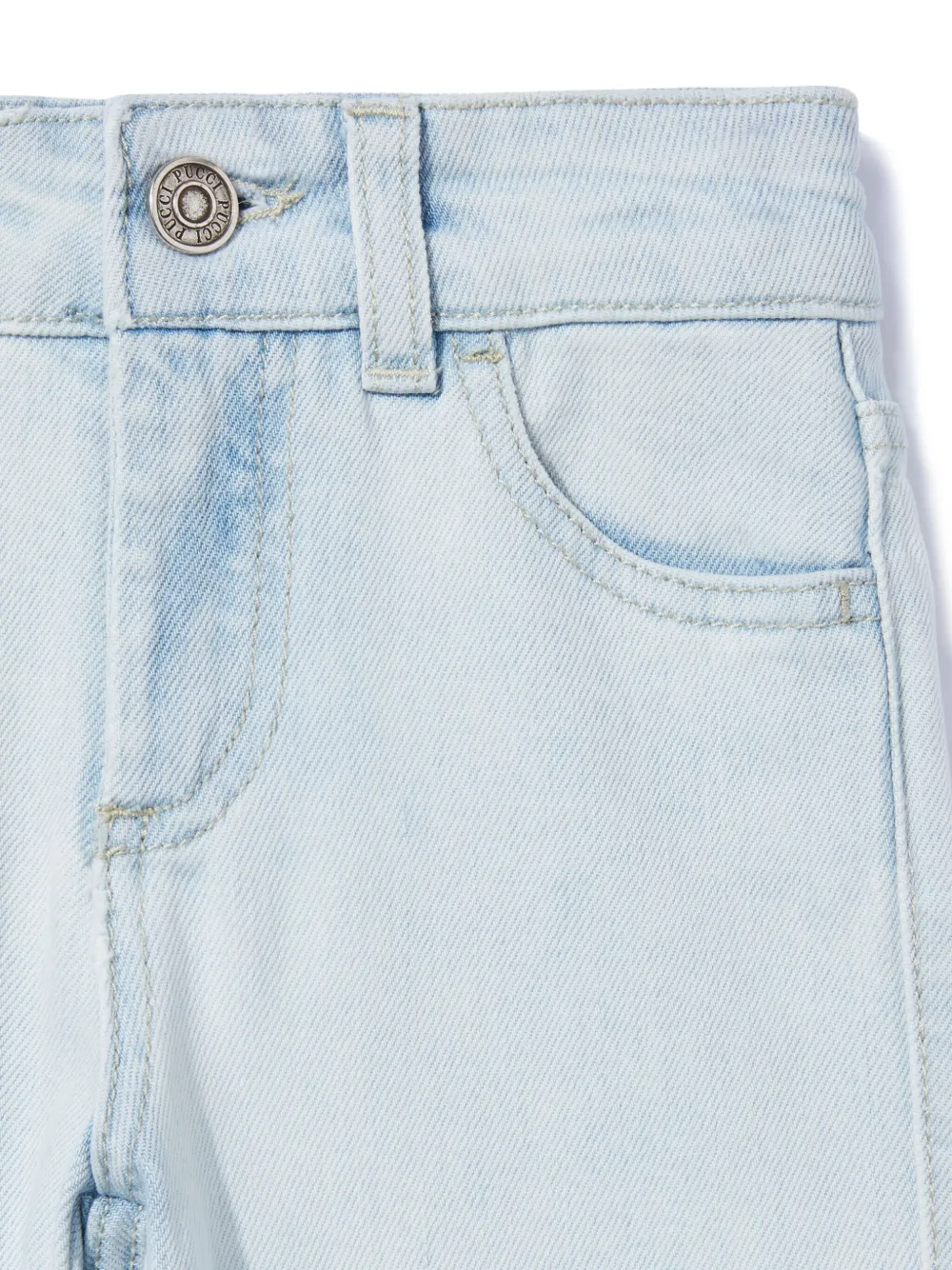 PUCCI Junior Jeans met Marmo-print Blauw