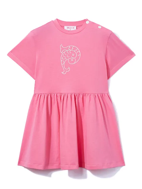 PUCCI Junior Vestido com estampa de logo