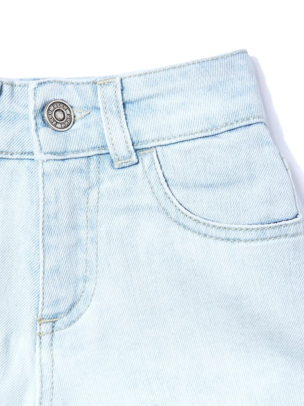 Shop Pucci Junior Marmo-print Shorts In Blue