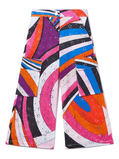 PUCCI Junior pantalones con estampado Iride