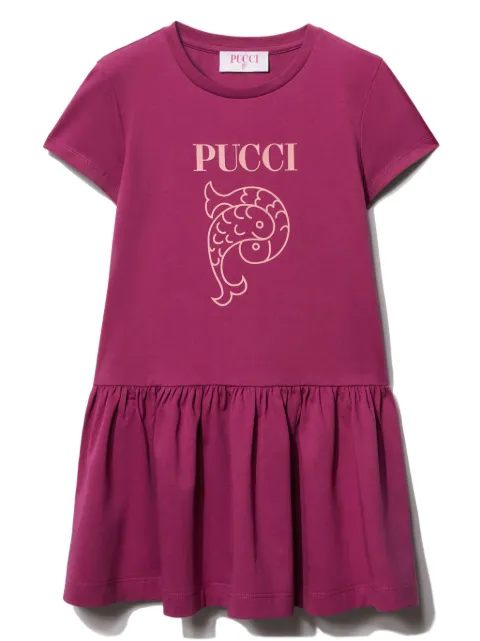 PUCCI Junior vestido con logo estampado