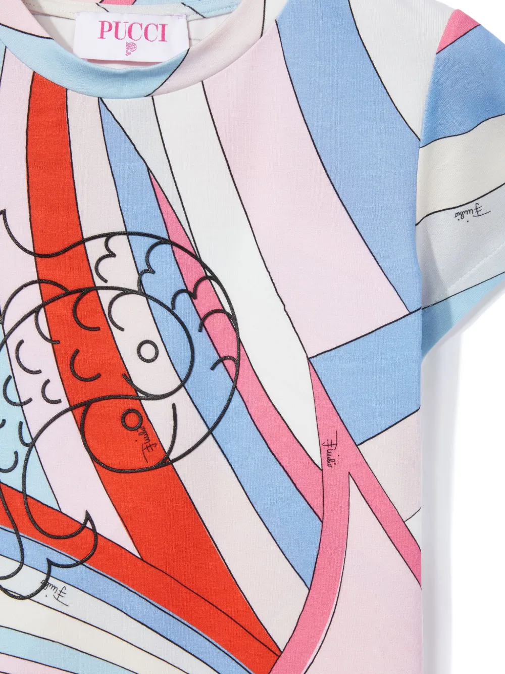 Shop Pucci Junior Iride-print T-shirt In Blue