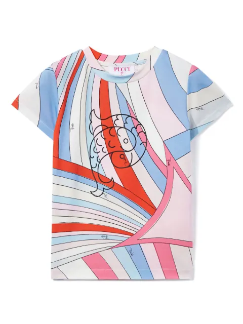PUCCI Junior playera con estampado Iride
