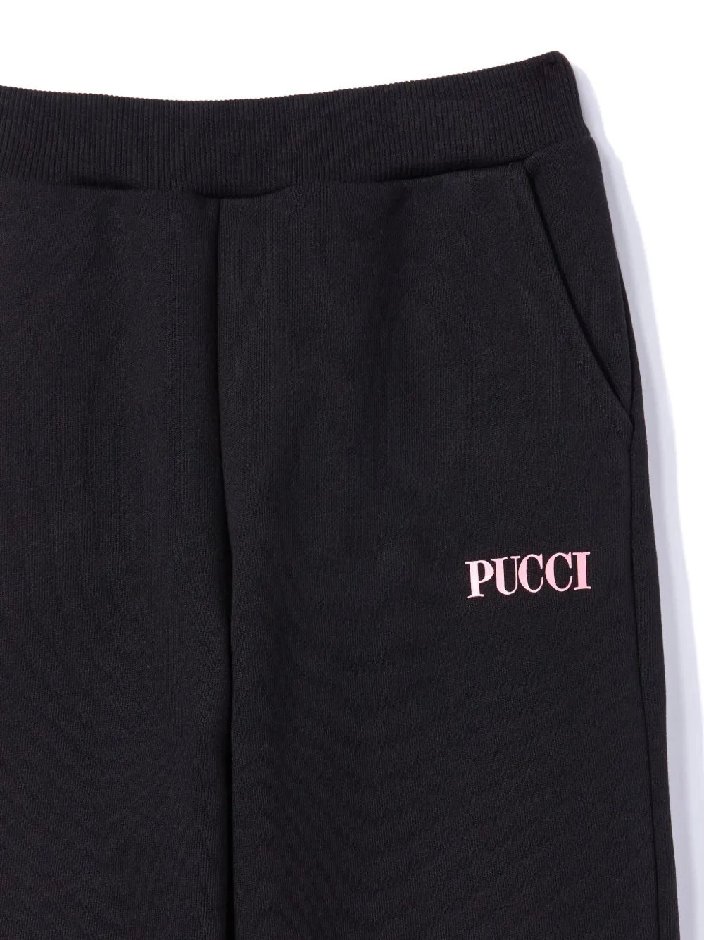 Shop Pucci Junior Logo-print Cotton Joggers In Black