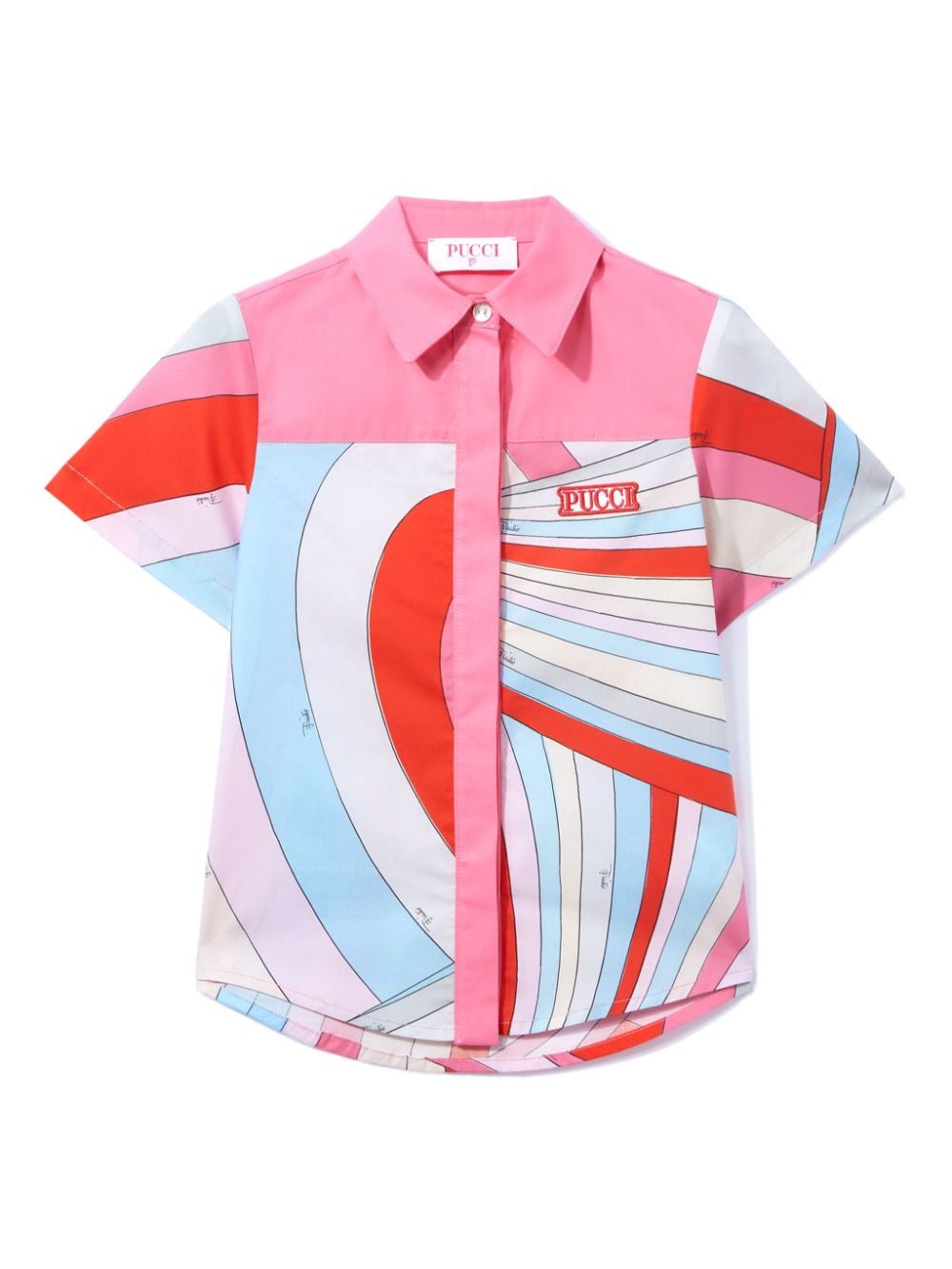 PUCCI Junior Iride-print cotton shirt - Rosa