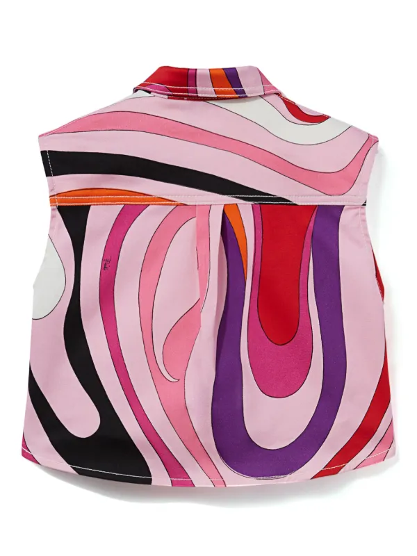 【EMILIO PUCCI】半袖シャツ フリル袖 プリント ピンク XS EMILIO PUCCI】半袖シャツ フリル袖 プリント ピンク XS - メルカリ