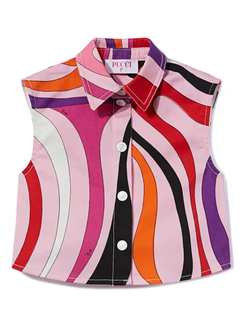 PUCCI Junior camisa con estampado Marmo