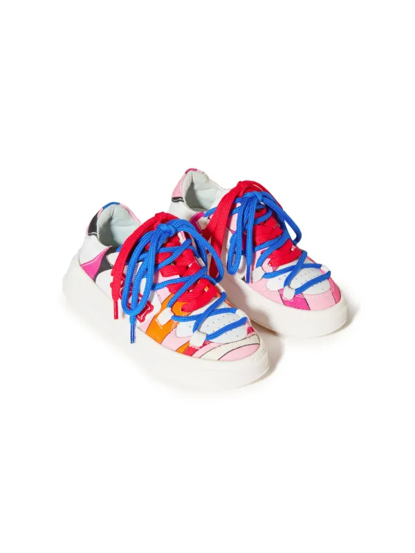 【gh】EMILIO PUCCI スニーカー 39 PUCCI Junior Marmo-print Sneakers | White | FARFETCH