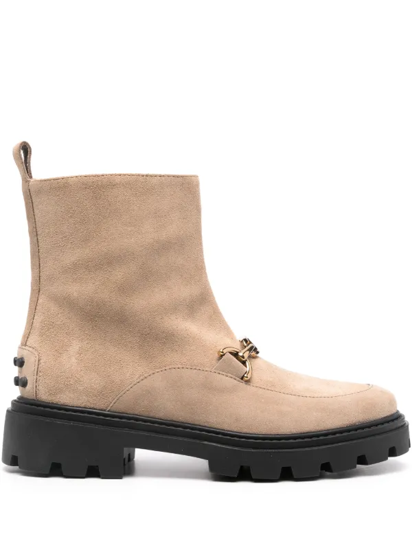 Tod's Suede Ankle Boots in Neutrals