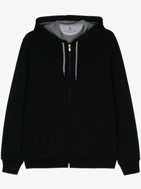 Brunello Cucinelli zip-up drawstring hoodie
