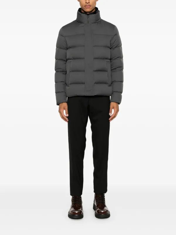 Herno logo-plaque Puffer Jacket | Grey | FARFETCH