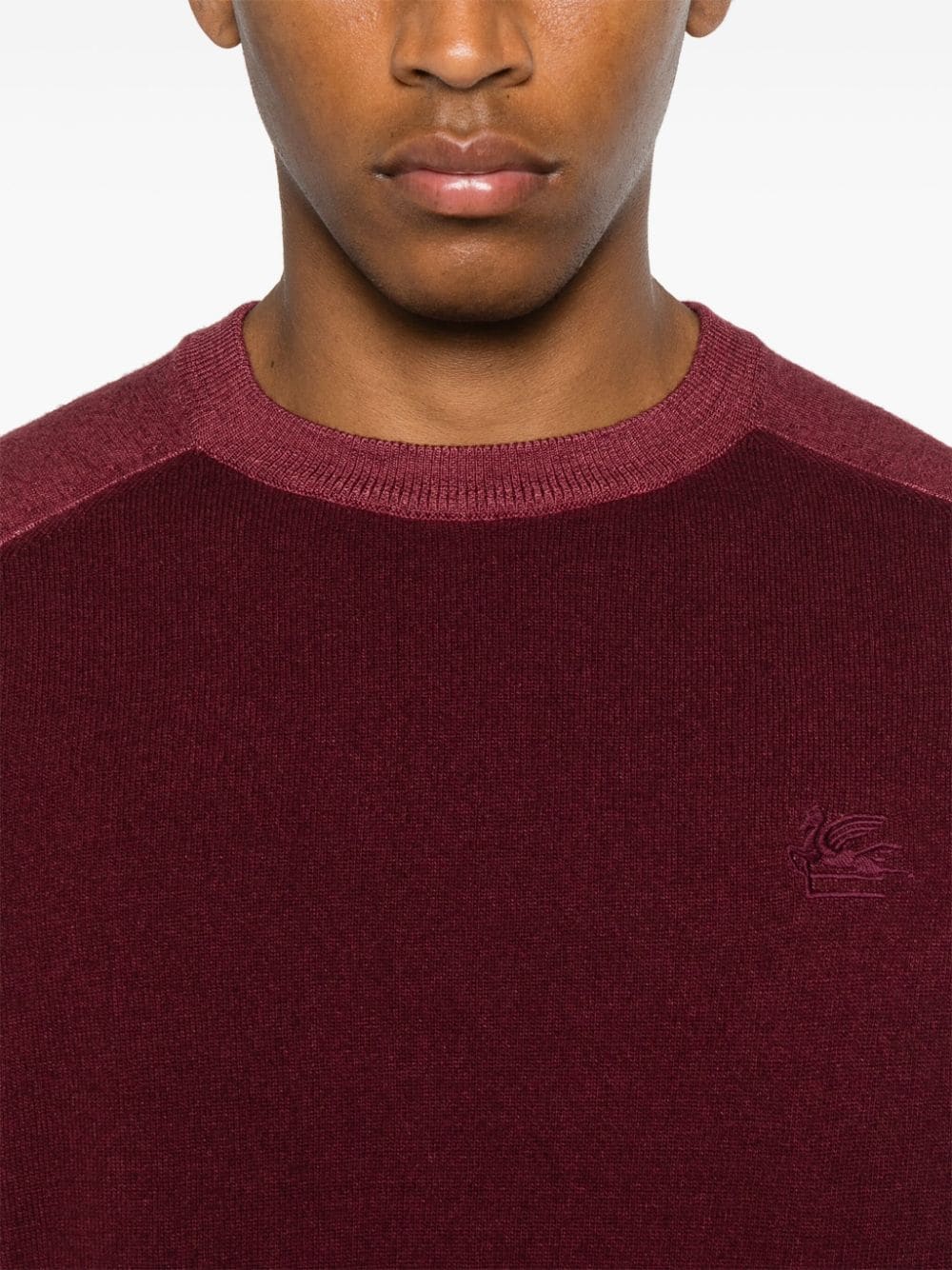 Shop Etro Pegaso-motif Wool Sweater In Red