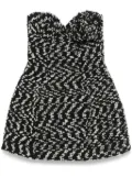Giuseppe Di Morabito floral-appliqué bouclé mini dress - Black