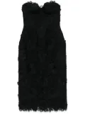 Giuseppe Di Morabito 3D-flowers macramé midi dress - Black