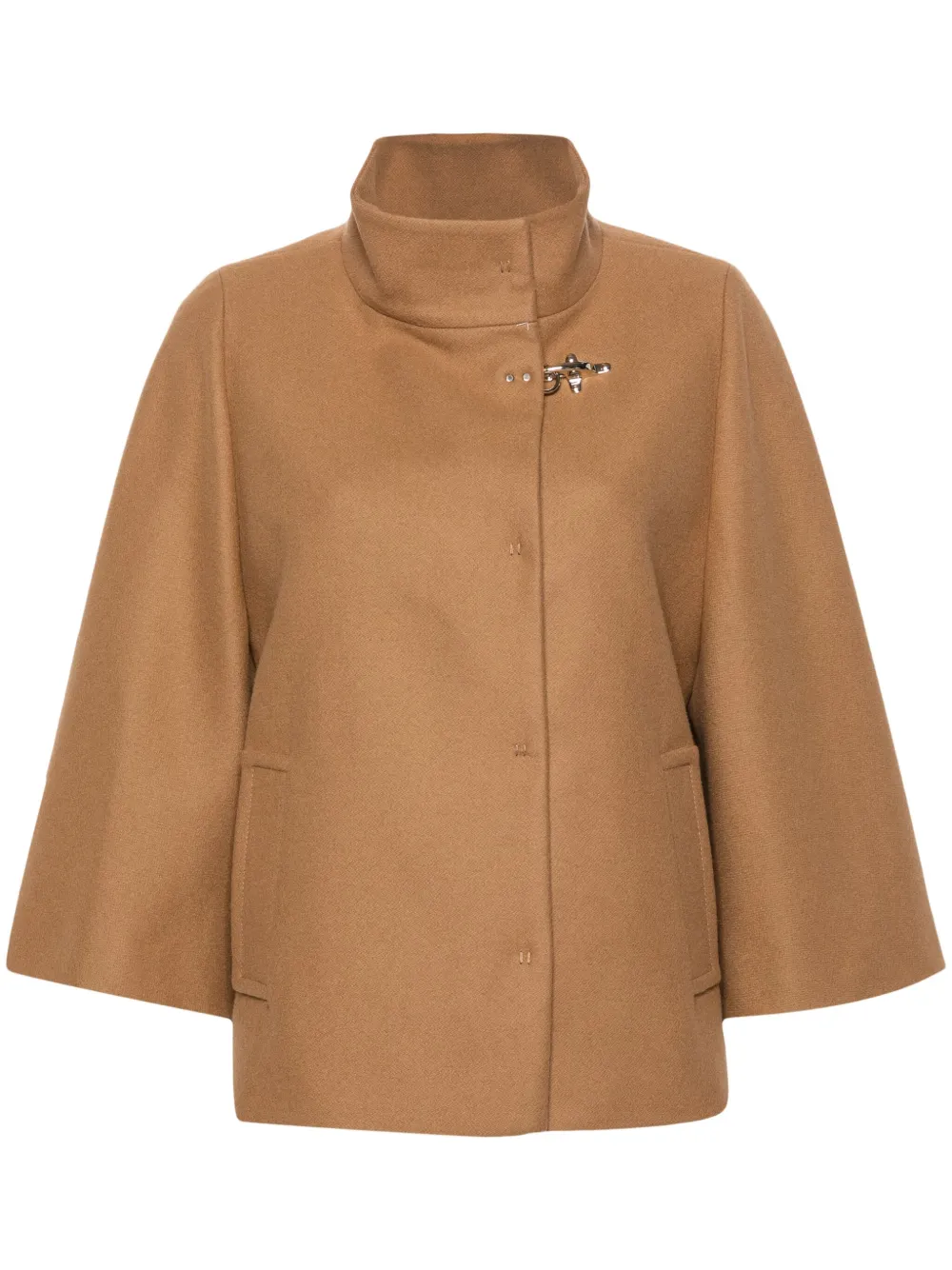 Fay Cape met hoge hals Beige