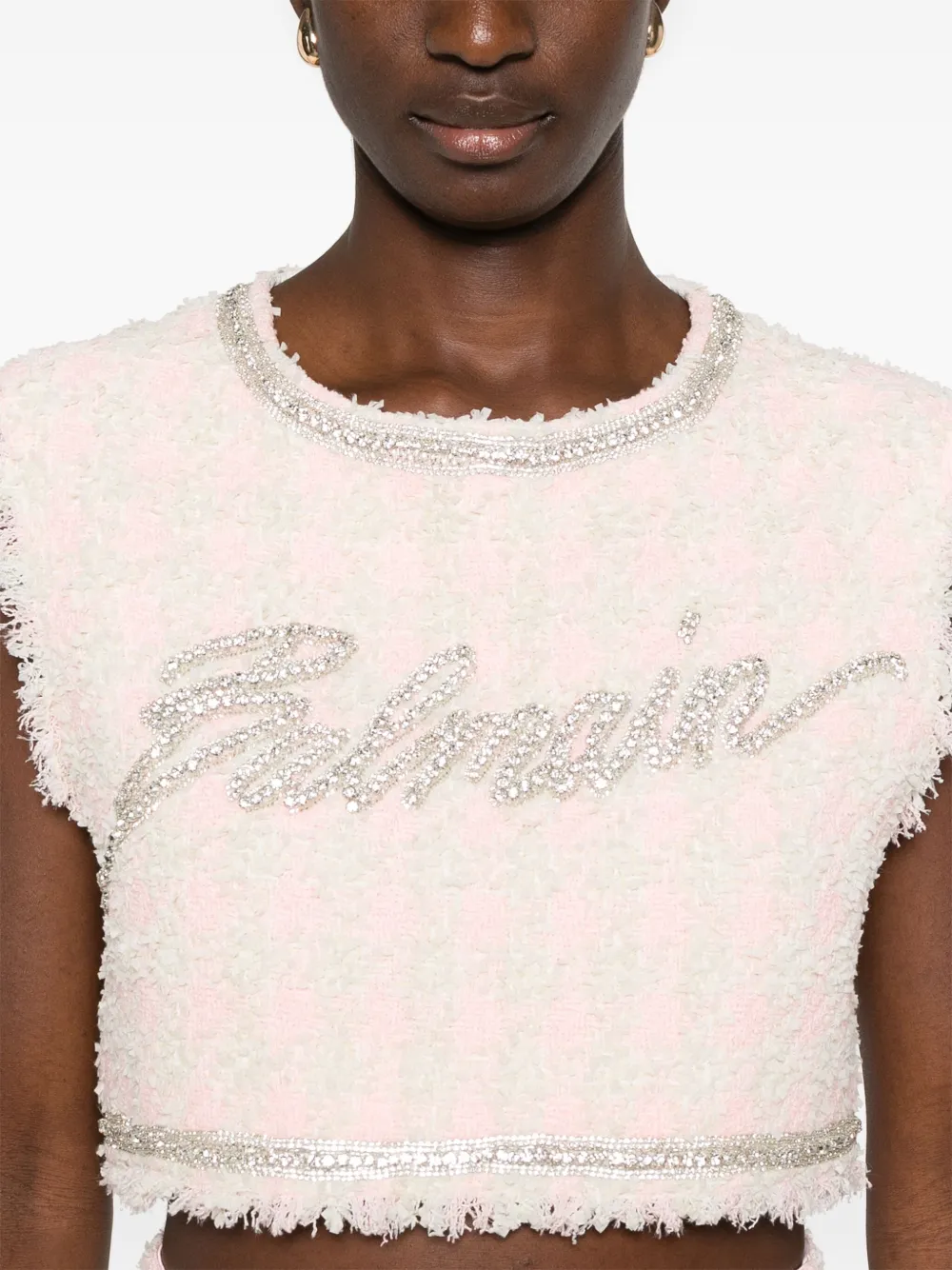 Balmain Top verfraaid met kristallen Roze