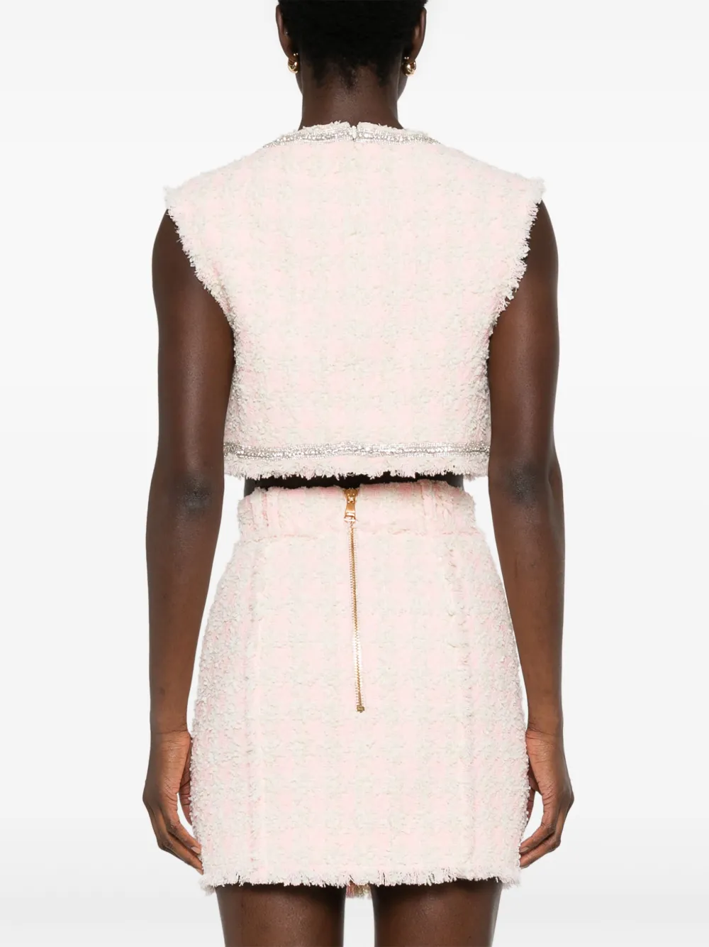 Balmain Top verfraaid met kristallen Roze