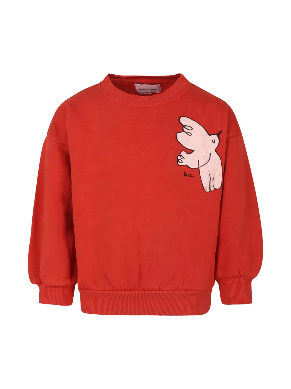 Bobo Choses Red Sweatshirt For Kids With Dove In Red