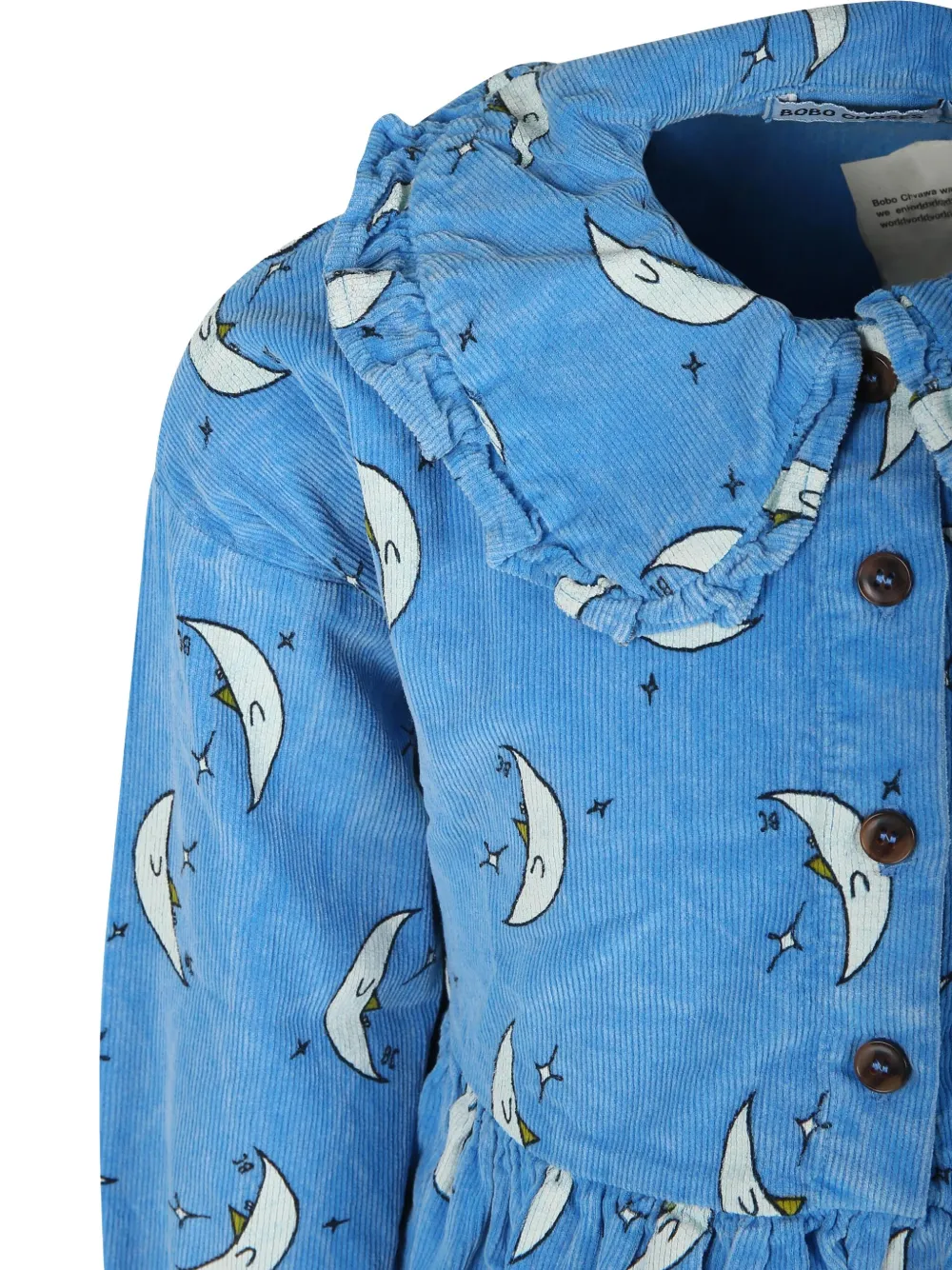 Shop Bobo Choses Moon-print Dress In Blue