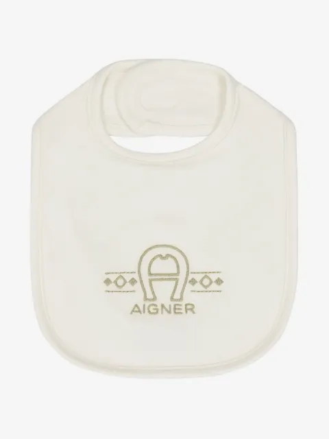Aigner Kids logo-embroidered bib