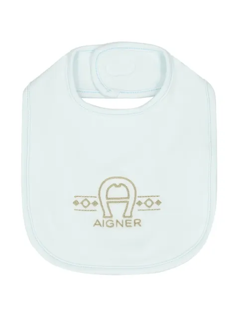 Aigner Kids logo-embroidered bib