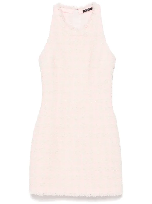 balmain sleeveless tweed mini dress Balmain Tweed Mini Dress