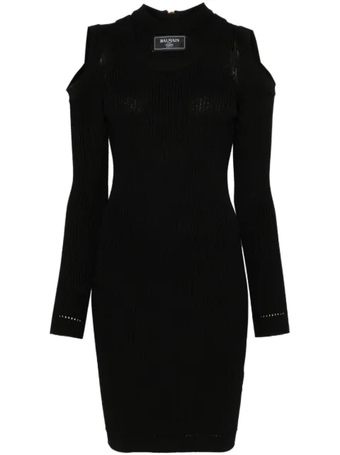 Balmain logo-patch mini dress 