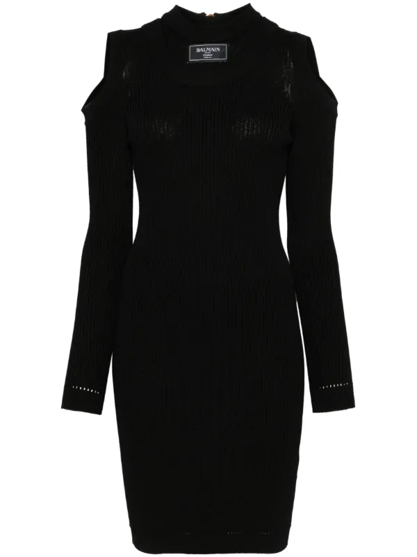 knee length dresses for ladies Balmain Monogram Mini Dress main image 1