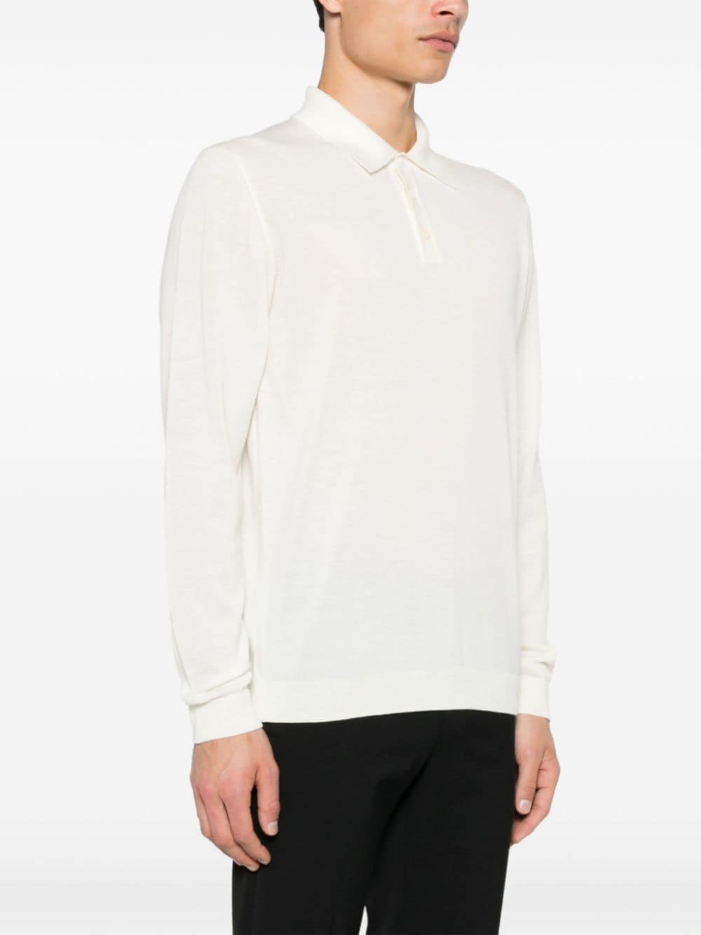 Shop Roberto Collina Merino-wool Polo Shirt In Neutrals