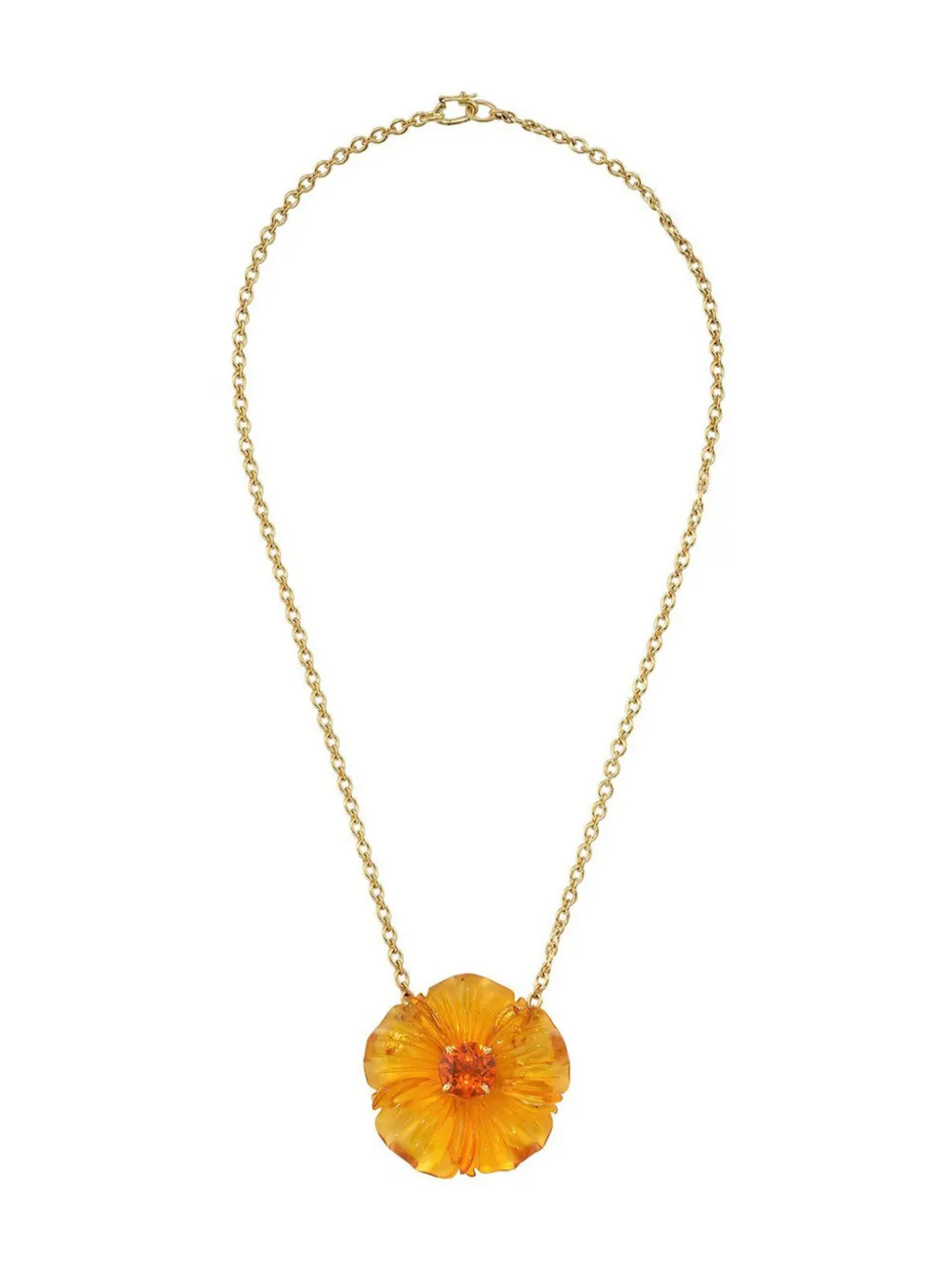 18kt yellow gold Tropical Flower necklace