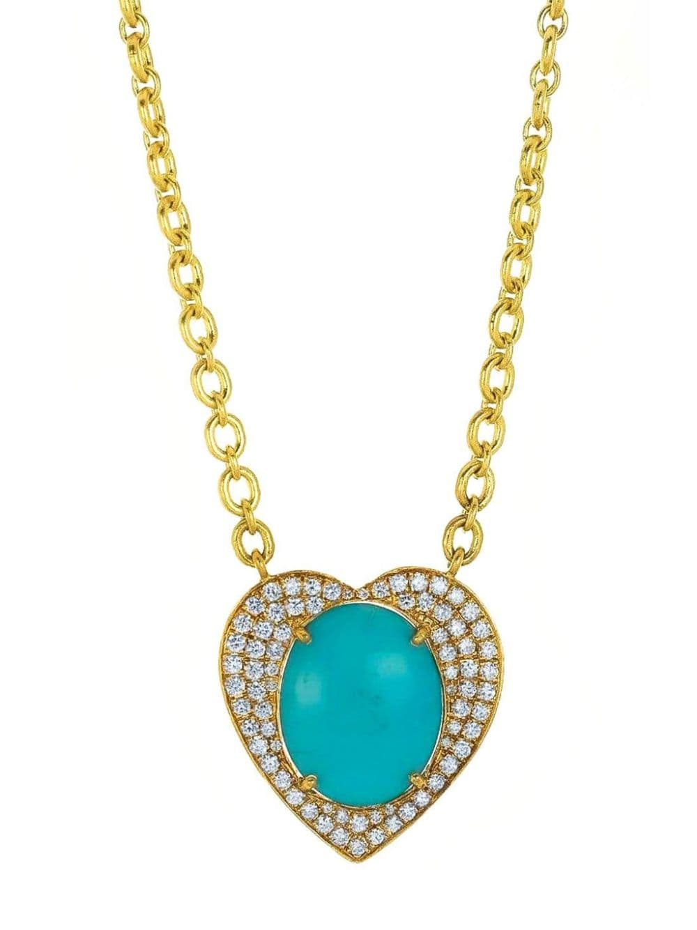 Shop Irene Neuwirth 18kt Yellow Gold Heart Diamond Necklace