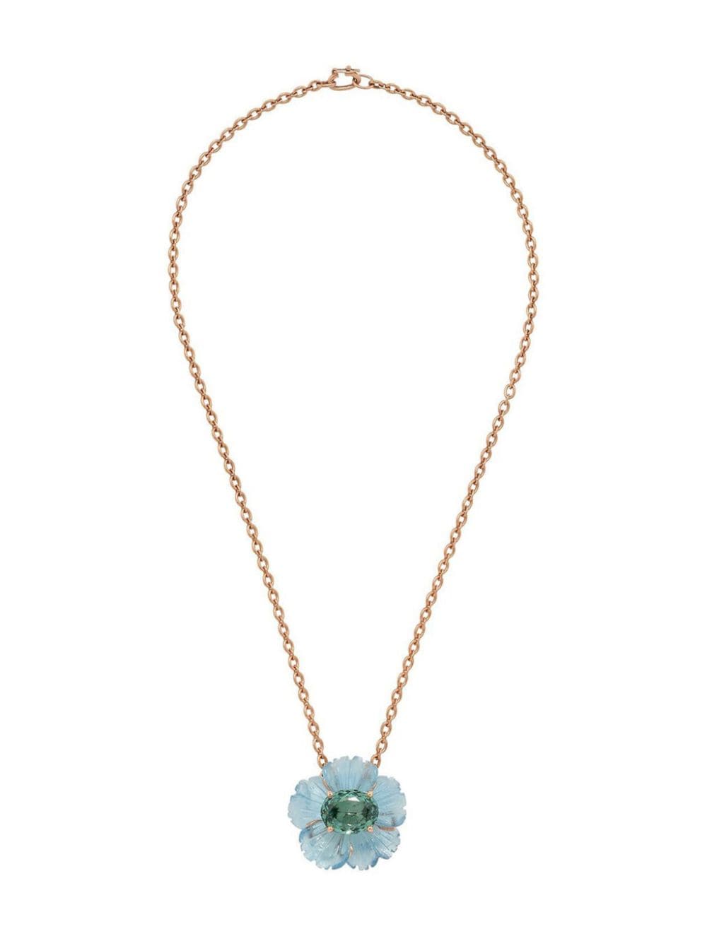 Shop Irene Neuwirth 18kt Rose Gold Tropical Flower Necklace In Pink