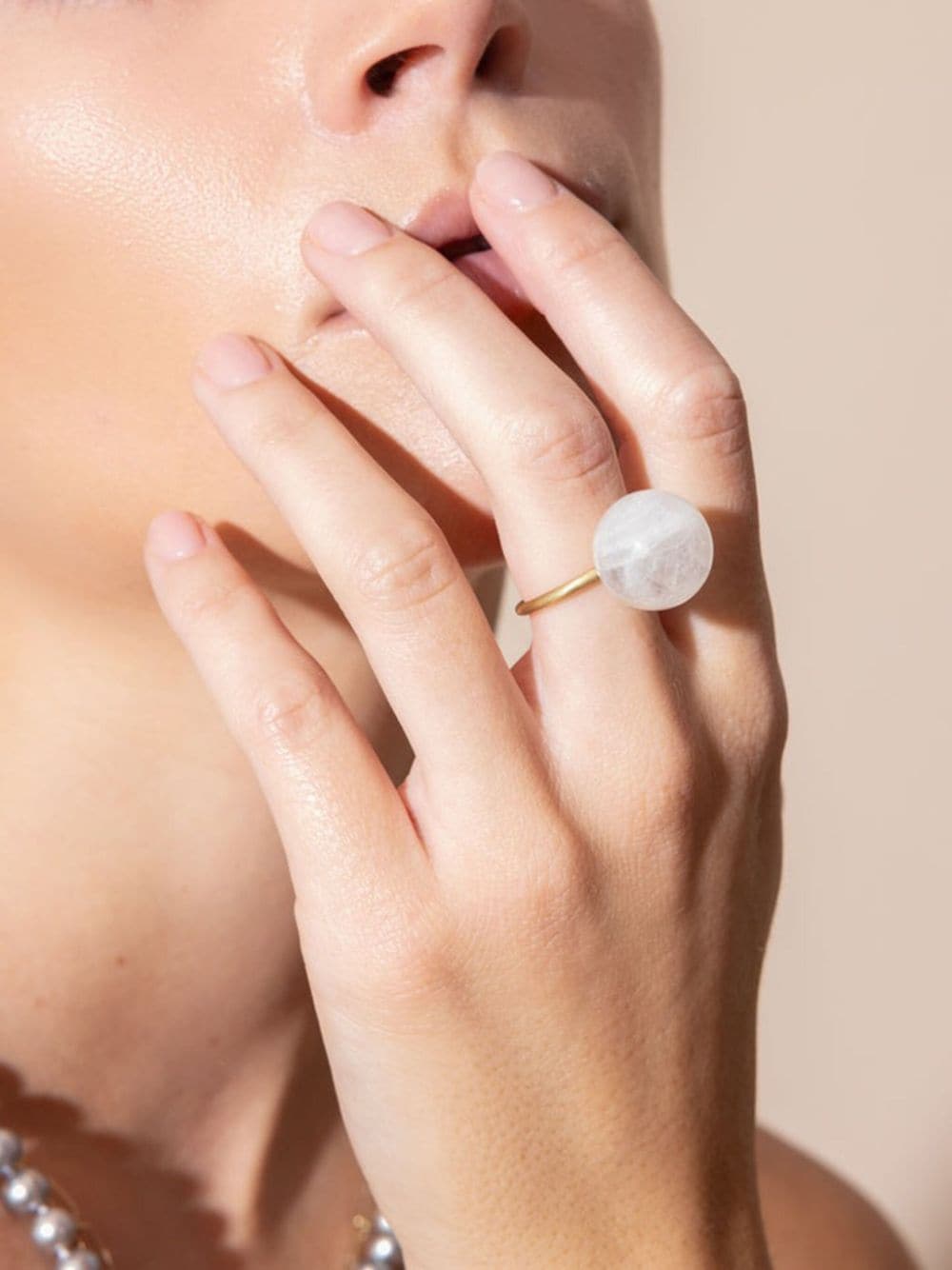 Shop Irene Neuwirth 18kt Yellow Gold Gumball Moonstone Ring