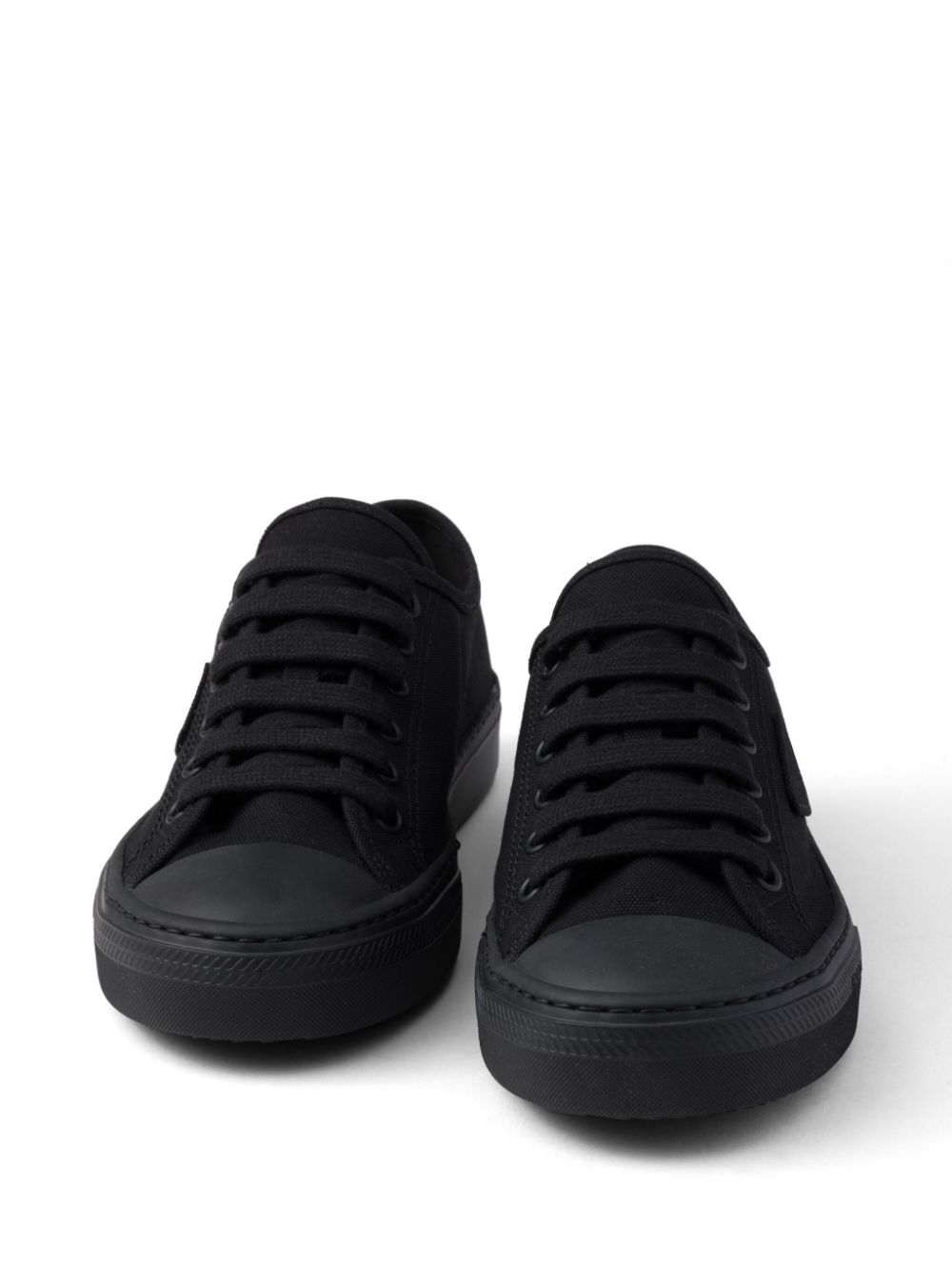 Prada triangle-logo hemp sneakers Black