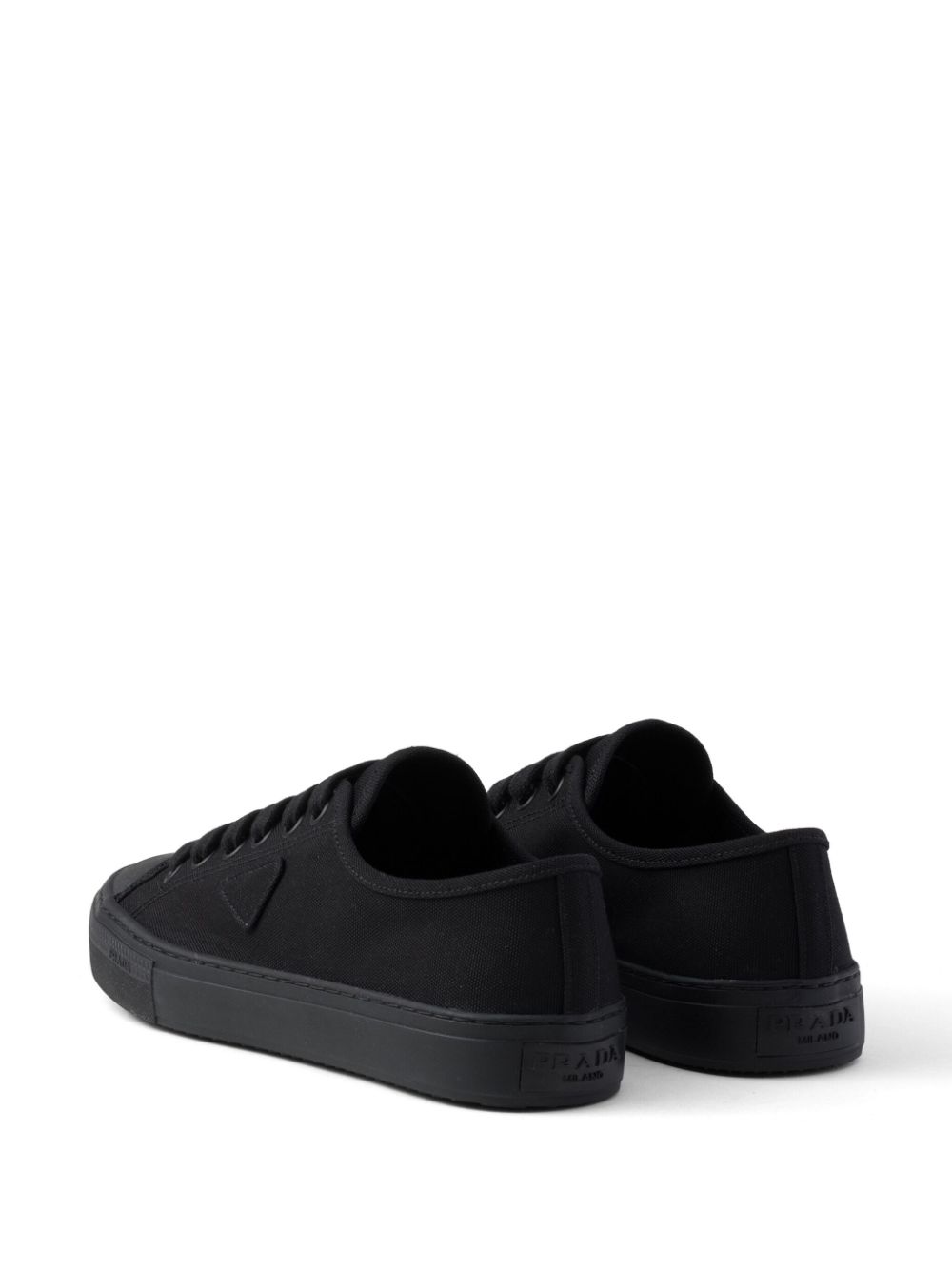 Prada triangle-logo hemp sneakers Black