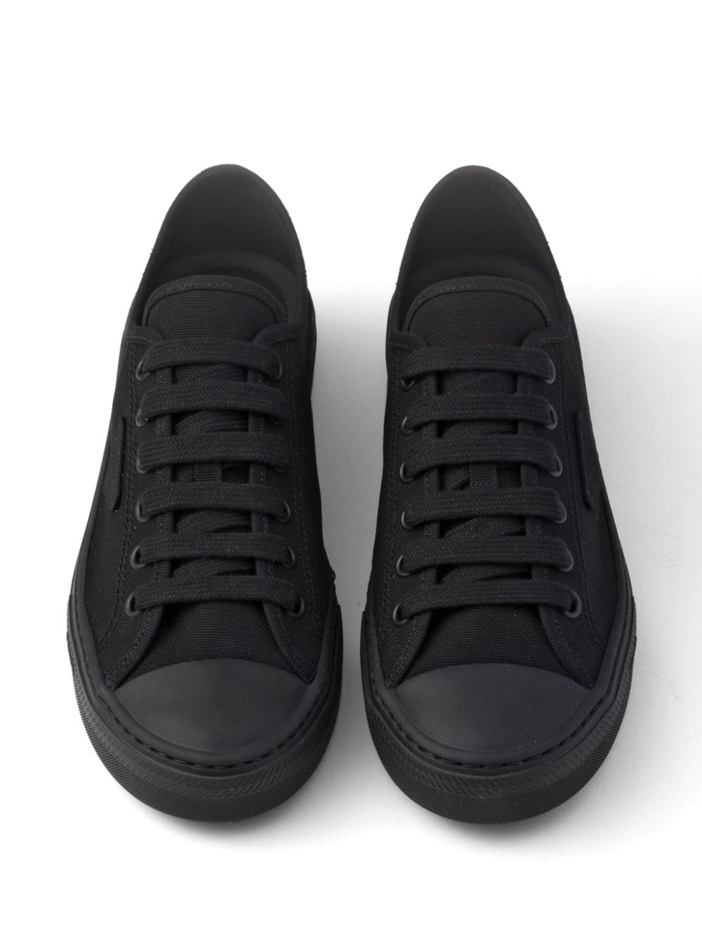 Prada triangle-logo hemp sneakers Black