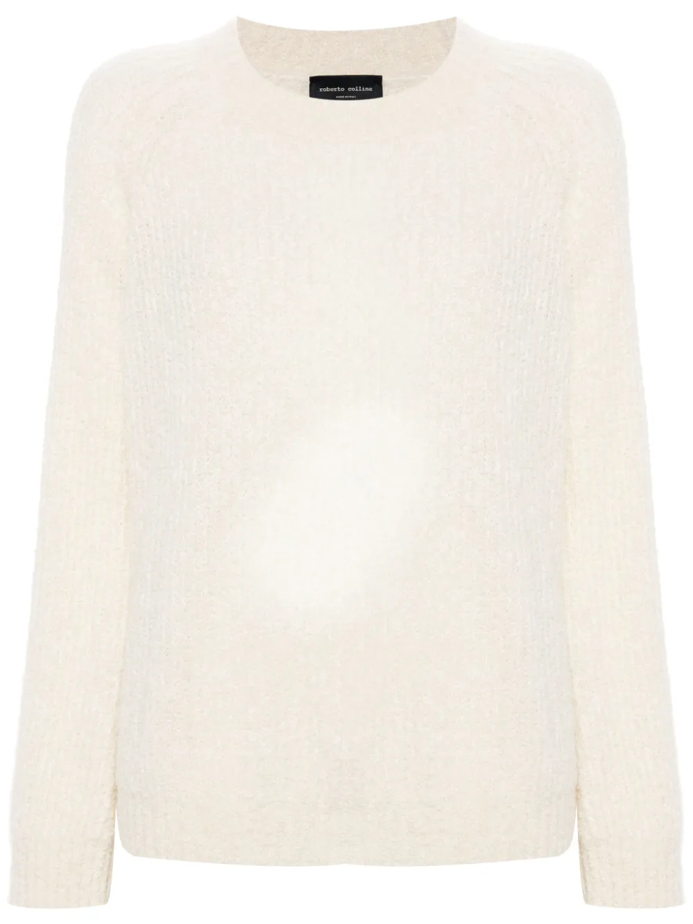Roberto Collina Geribbelde sweater Wit