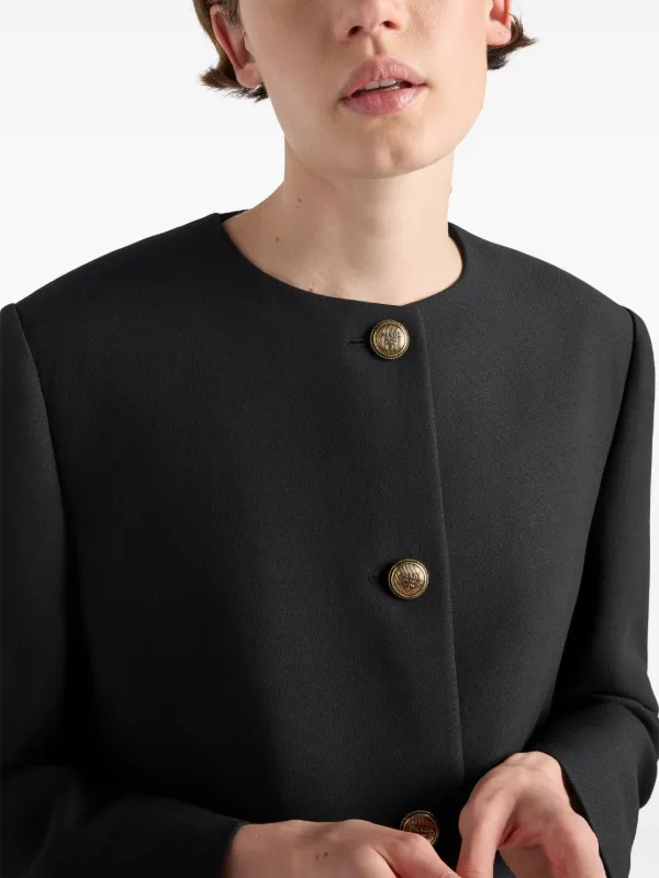 Prada single-breasted Tricotine Jacket | Black | FARFETCH UK